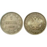 Монета 1 марка 1907 года (L),  Финляндия в составе Российской Империи (арт н-43364)